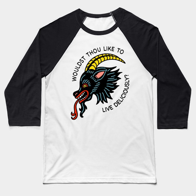 Black Philip Baseball T-Shirt by rudyfaber